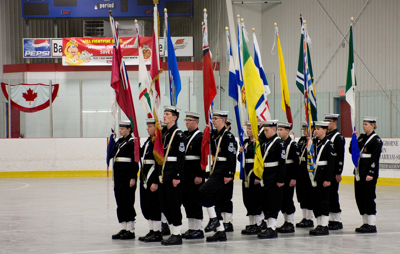 Skeena Sea Cadets - with flags of Confederation