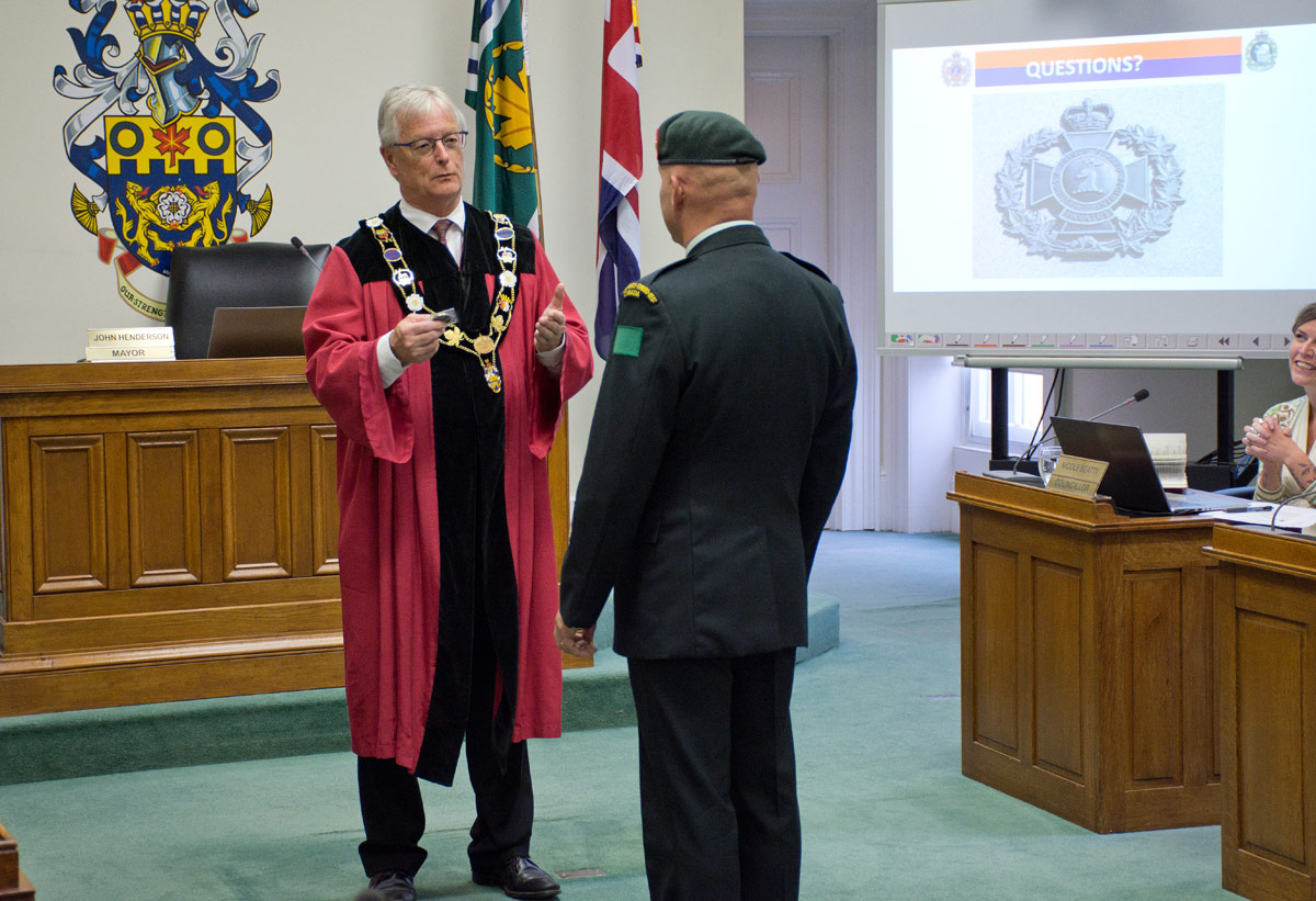 Cobourg Mayor becoming honorary member of regiment
